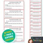 Phase 3 Sentence Handwriting Sheets - Colour Version