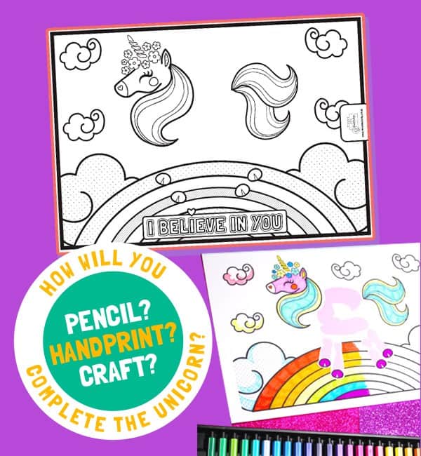 Unicorn Colouring Sheet