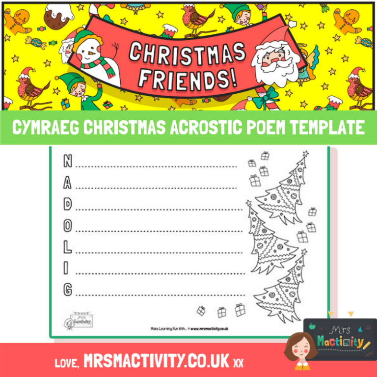 cymraeg acrostic poem template