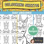 Baby Unicorns Colouring Pages