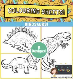 Dinosaur Colouring Pages | Mrs Mactivity