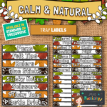 Calm and natural tray labels