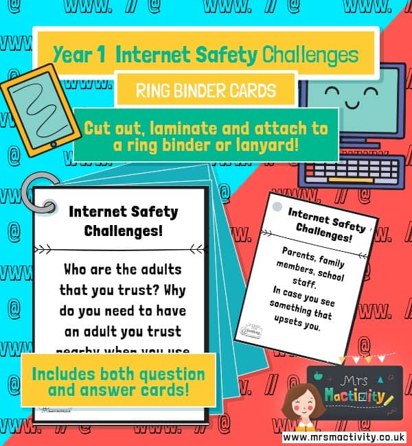Year 1 internet safety challenge cards