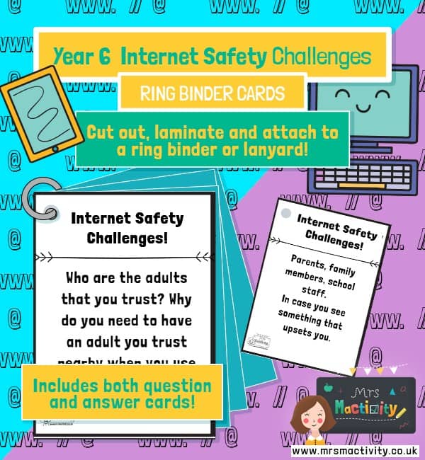 Year 6 Internet Safety Challenge Cards