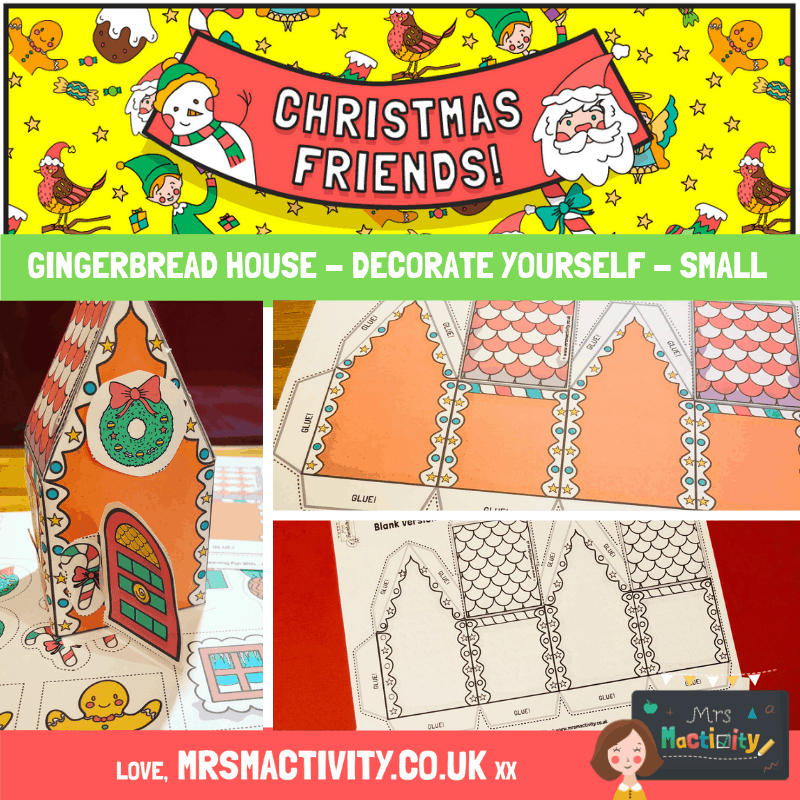 Gingerbread Paper House Model – Decorate Yourself – Small
