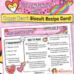 Valentine's Day heart biscuit recipe cards