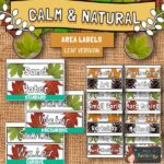 Calm and Natural Classroom Area Labels – Leaves