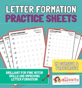 Alphabet Letter Formation Practice Sheets – Pre‑cursive Alphabet | EYFS ...