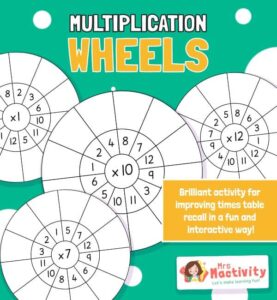 multiplication wheels activity worksheet mrs mactivity