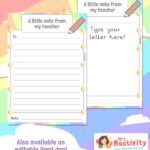 A Note From My Teacher Template