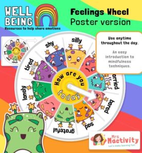 feelings wheel activity primary teaching resources