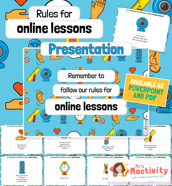 Rules for Online Lessons PowerPoint Presentation