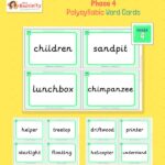 phase 4 polysyllabic word cards
