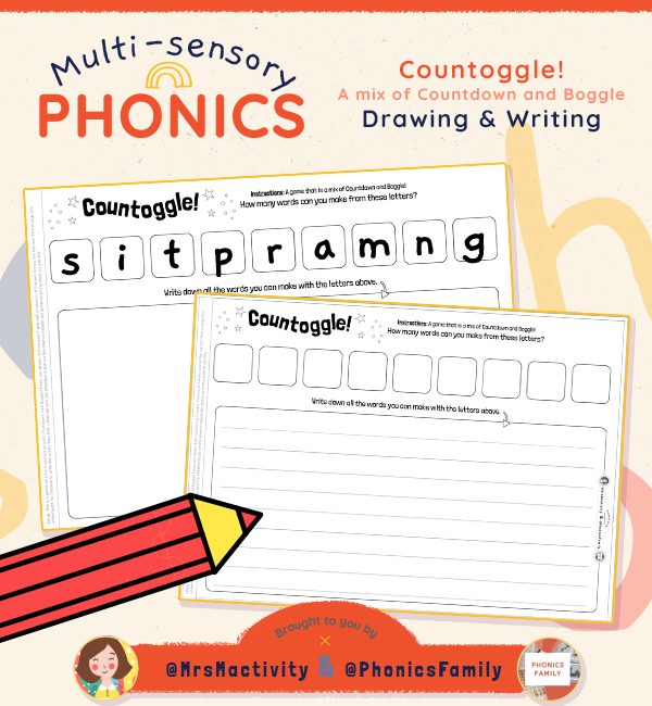 Countoggle Writing Game - Phonics Family Range