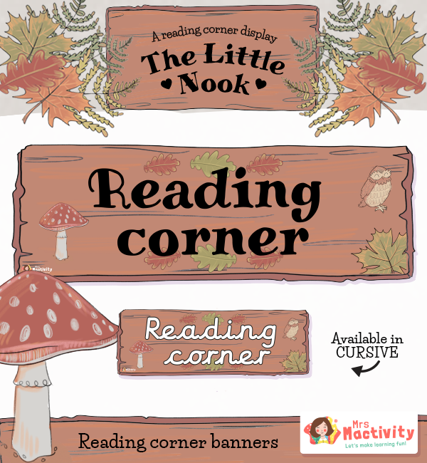 The Reading Nook Reading Corner Display Banners Reading Area Display 