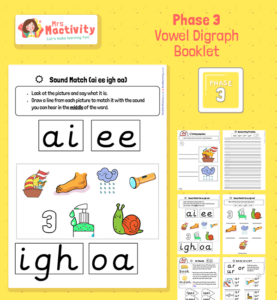 Phase 3 Vowel Digraphs Consolidation Booklet Phase 3 Phonics