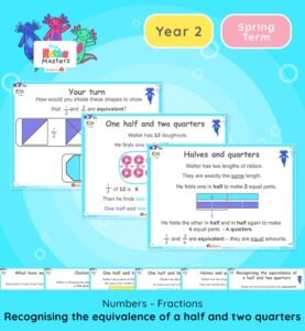 Year 2 | Recognising The Equivalence Of A Half And Two Quarters Lesson ...