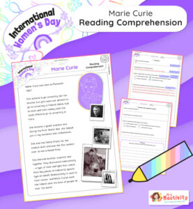Marie Curie Quick Reading Comprehension | International Women's Day ...
