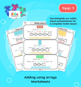 Year 1 Adding Using Arrays Worksheets | Visual Addition Practice