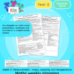 Year 2 | Mass Capacity and Temperature Lesson Plan | Summer Block 4 Week 11