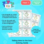 Year 1 | Telling the Time to the Hour Activity Cards