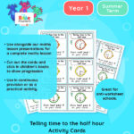 Year 1 | Telling the Time to the Half Hour Activity Cards