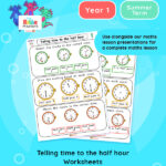 Year 1 | Telling the Time to the Half Hour Worksheets