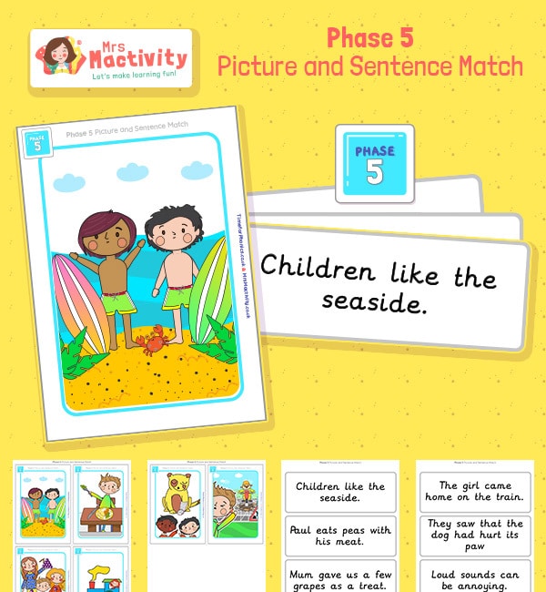 Phase 5 Sentence And Picture Match Activity Phase 5 Sentence Resources