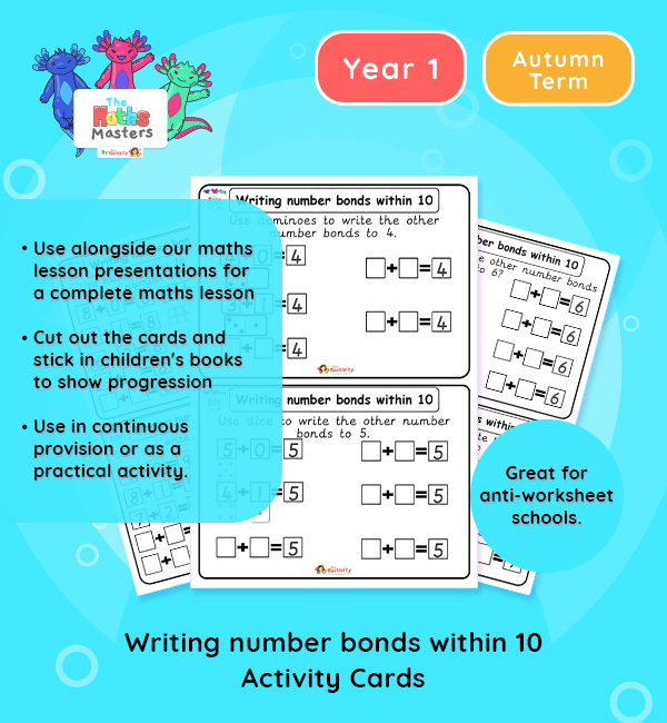 Year 1 | Writing Number Bonds Within 10 Activity Cards