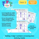 Year 2 | Adding 2 Two Digit Numbers Crossing Ten Activity Cards