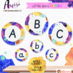 Aspire: Watercolour Alphabet Display Discs | Rainbow Theme