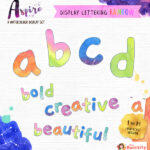 Aspire: Watercolour Display Lettering | Rainbow Theme