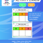 Year 3 place value chart hundreds tens ones activity cards