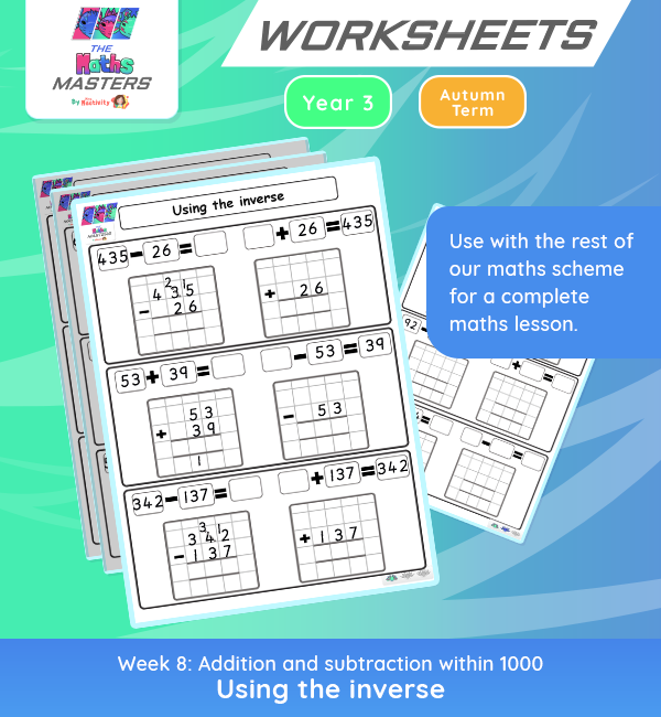 Year 3 | Using the Inverse Worksheets