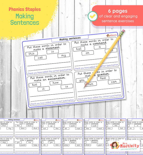 KS1 Sentence Writing Challenge Cards KS1 Sentence Writing Worksheets