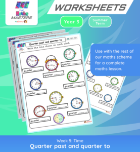 Year 3 | Quarter Past and Quarter To Worksheets