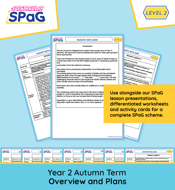 SPaG Scheme Year 2 – Autumn Term – Lesson Plans and Rationale