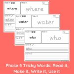Phase 5 Tricky Words: Read it, Make it, Write it, Use it