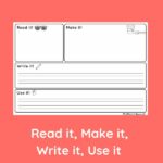Blank Read it, Make it, Write it, Use it Activity Sheet