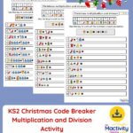 KS2 Christmas code breaker multiplication and division activity worksheet