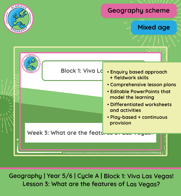 Geography Scheme | Year 5/6 | Cycle A | Block 1: Down by the Sea | Lesson 3: What are the Features of Las Vegas?
