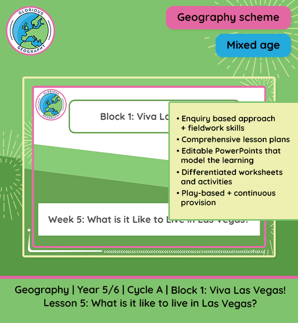 Geography Scheme | Year 5/6 | Cycle A | Block 1: Down by the Sea | Lesson 5: What is it Like to Live in Las Vegas?