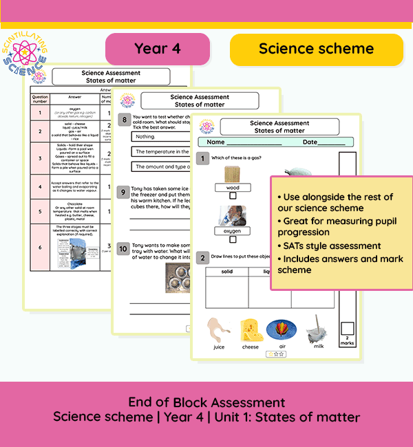 Science Scheme | Year 4 | Block 1: States of Matter | Assessment