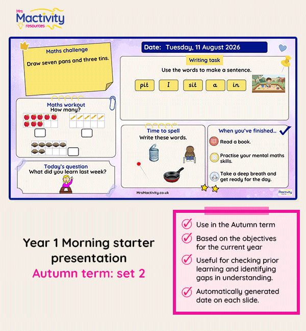 Year 1 morning starter presentation Autumn set 2