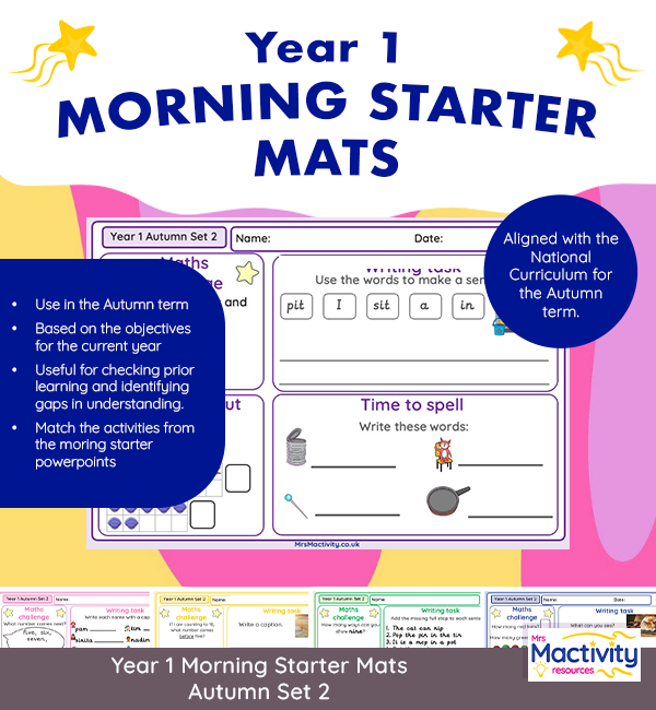 Year 1 Morning Starter Mats Autumn Term Set 2