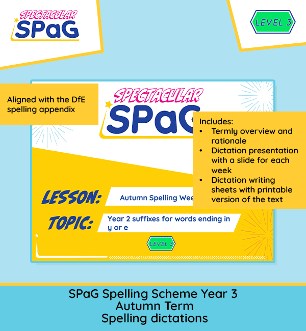 Year 3 Autumn spelling dictation tasks