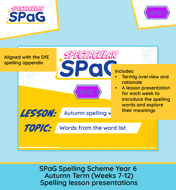 Year 6 spelling strand autumn 2 lesson presentations