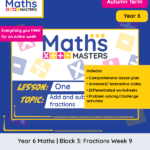 Year 6 fractions add and subtract any two fractions worksheets and PowerPoint