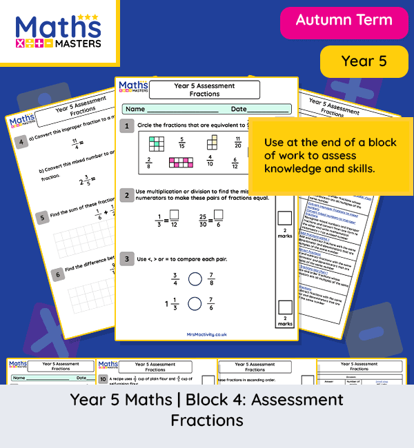Year 5 Autumn Block 4 fractions end of unit assessment