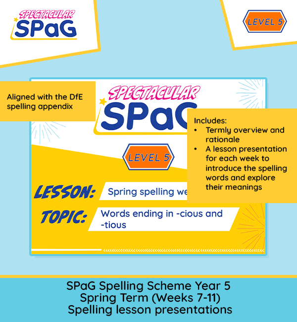 Spelling Strand Year 5 – Spring 2 – Lesson Presentations (Weeks 7-11)